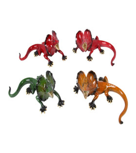 15cm Marble Frilled Neck Lizard 4 Asstd