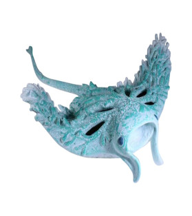 37cm Manta Ray with Aqua Coral Design
