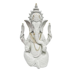 33cm Sitting Ganesh with Brushed Gold Finish