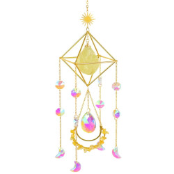Crystal Diamond Cage Suncatcher Cage - Citrine