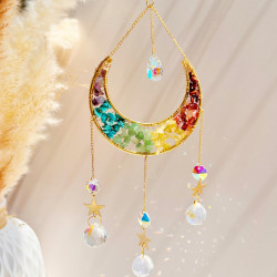 Crystal Suncatcher Chakra Moon Horizontal