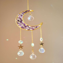 Crystal Suncatcher Moon Amethyst