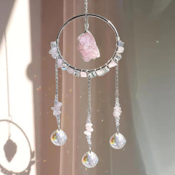 Crystal Suncatcher Ring Rose Quartz