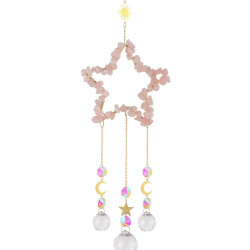 Crystal Suncatcher Star 7 Rose Quartz