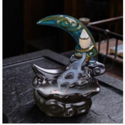 Crescent Moon Ceramic Backflow Burner