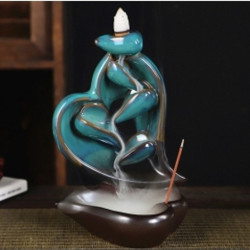 Heart Shape Ceramic Backflow Burner Blue