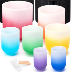 Crystal Frosted Semi 7 Chakra Singing Bowl A 20cm