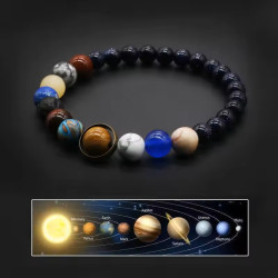 Solar System Stone Bracelet With Blue Goldstone
