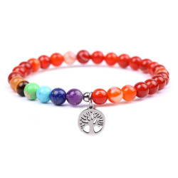 Carnelian 7 Chakra Bracelet - Tree Of Life