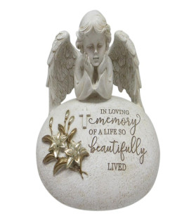 15cm Memorial Angel on Inspirational Rock