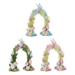 11cm Fairy Garden Arch with Butterfly & Flower Design 3 Asstd