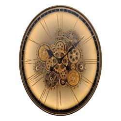 50cm Antique Clock with Moving Cogs and Light Up Face