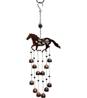 65cm Horse with Bell Wind Chime in Rustic Finish