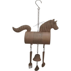 64cm Rustic Horse Metal Wind Chime Bell