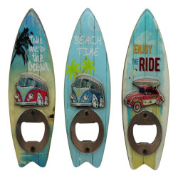 14cm Beach Retro Campervan Van Bottle Opener Magnet 3 Asstd