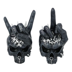 19cm Black Skull with Rude Finger/Rocker Design 2 Asstd