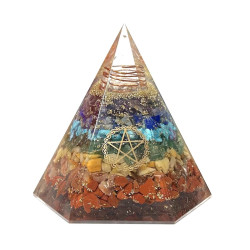 7 Chakra Hexagonal Orgonite Pyramid