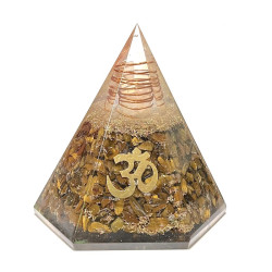 Tiger Eye Hexagonal Orgonite Pyramid