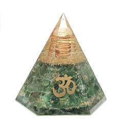 Green Aventurine Hexagonal Orgonite Pyramid