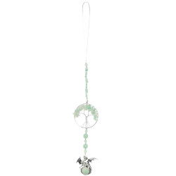 Green Aventurine Tree of Life + Dragon Hanging