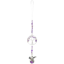 Amethyst Tree of Life + Dragon Hanging