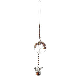 Tiger Eye Tree of Life + Dragon Hanging