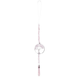 Rose Quartz Tree of Life + Point Hanging