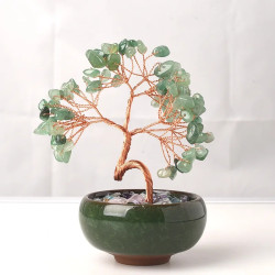 Bonsai Beaded Tree With Pot Base - Green Aventurine