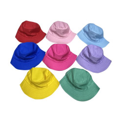 30cm Coloured Kids Bucket Hat 8 Asstd
