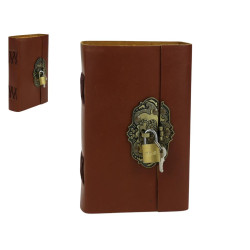 7x5" Antique Leather Journal with Padlock (18x12.5cm)