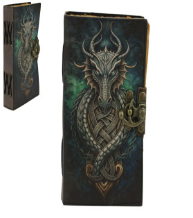 7x5" Antique Leather Journal with Dragon Design (18x12.5cm)