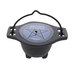 Candle in Black Cauldron 10cmx5cmx7cm - Nag Champa