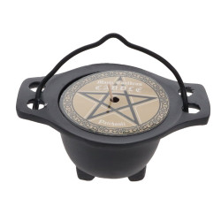 Candle in Black Cauldron 10cmx5cmx7cm - Patchouli