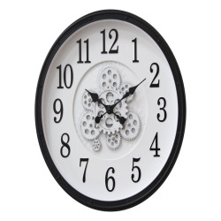 50cm Black Cog Clock with Numbers
