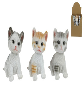 13cm Bobble Head Cat 3 Asstd in Bulk Divider Box Packing