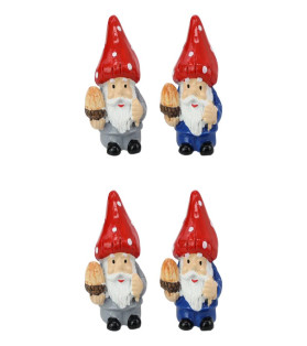 4cm Miniature Gnome with Red Mushroom Hat 2 Asstd
