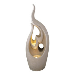 48cm Cream Fountain with Swirls and Light