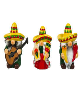 11cm Mexican Gnome 3 Asstd