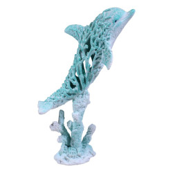 28cm Dolphin with Aqua Coral Design