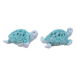 21cm Turtle with Aqua Coral Design