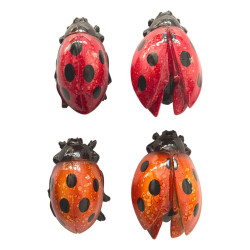 7cm Ladybug Marble Finish Bulk Packing 4 Asstd