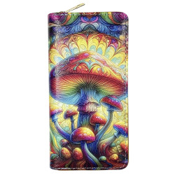 Digital Print Purse Large Colourful Mushrooms Design