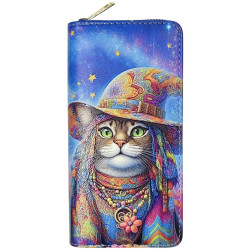 Digital Print Purse Large Hippy Cat Design