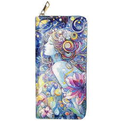 Digital Print Purse Large Woman With Flowers Design
