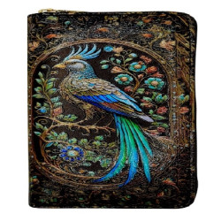 Digital Print Purse Small Blue Bird With Flowers Design