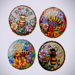 Bee Ceramic Coasters Set Of 4