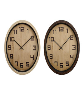40cm Timber Look Clock 2 Asstd