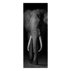 Elephant Hard Gloss Canvas Print Wall Art (Large)
