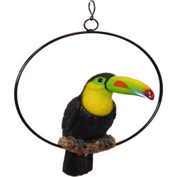 Toucan in Hanging Metal Ring