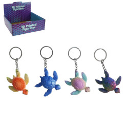 6cm 3D Turtle With Articulate Fins Keyring 4 Asstd